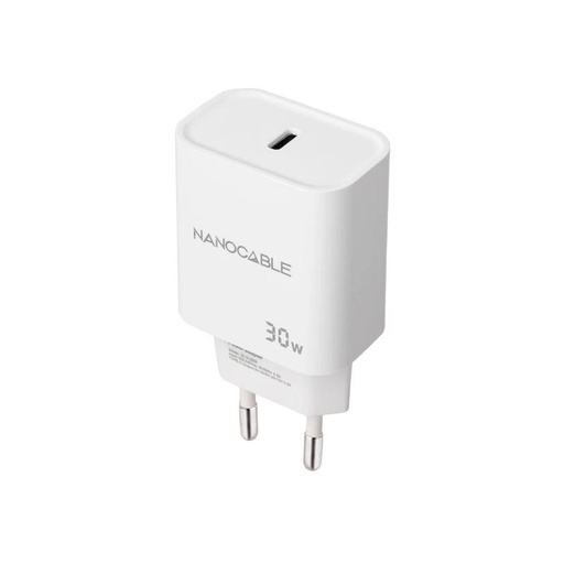 [AATCAT0429] Nanocable Cargador pared USB-C PD 30W Blanco