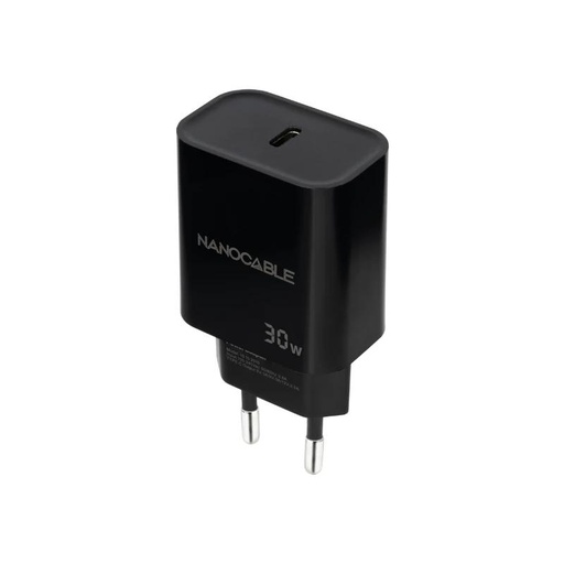 [AATCAT0430] Nanocable Cargador pared USB-C PD 30W Negro