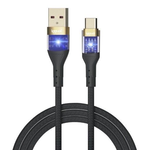 [AATCAT0434] iggual Cable USB-A a tipo C 3A 100 cm trenzado LED