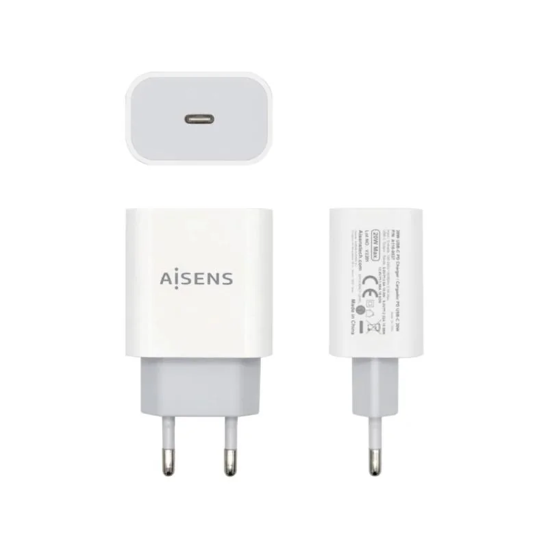 [AATCAT0436] Aisens Cargador 20W USB-C PD3.0 1xUSB-C Blanco