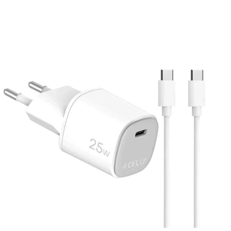 [AATCAT0447] Celly Cargador Gan  1C 25W + C A C Cable