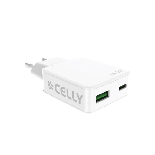 [AATCAT0457] Celly Cargador  1 Usb-C 1 Usb- A 45w