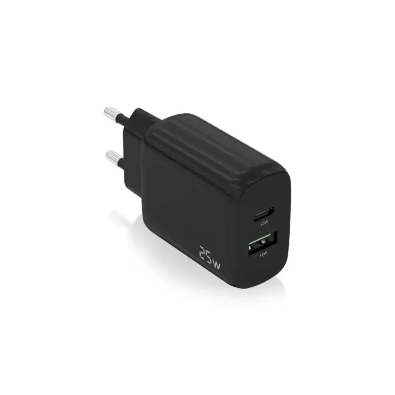 [AATCAT0472] Aisens Cargador USB-C PD3.0 USB-A QC3.0 25W Negro