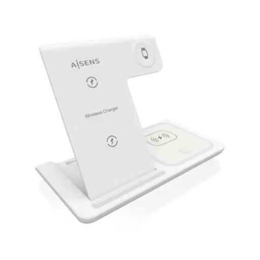 [AATCAT0478] Aisens Cargador Inalámbrico USBC 15W 3 en 1 Blanco