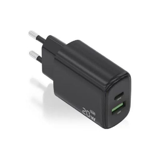 [AATCAT0494] Aisens Cargador GaN 20W USB-C PD 3.0 USB-A QC3.0