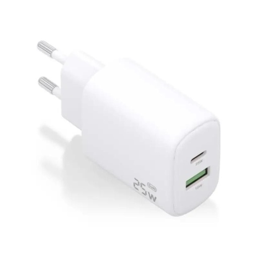 [AATCAT0496] Aisens Cargador GaN 25W USB-C PD 3.0 USB-A QC3.0