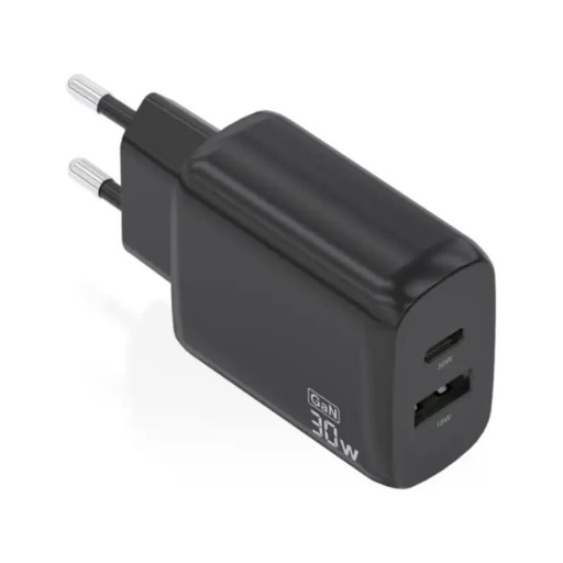 [AATCAT0497] Aisens Cargador GaN 30W USB-C PD3.0 QC4.0 USB-A