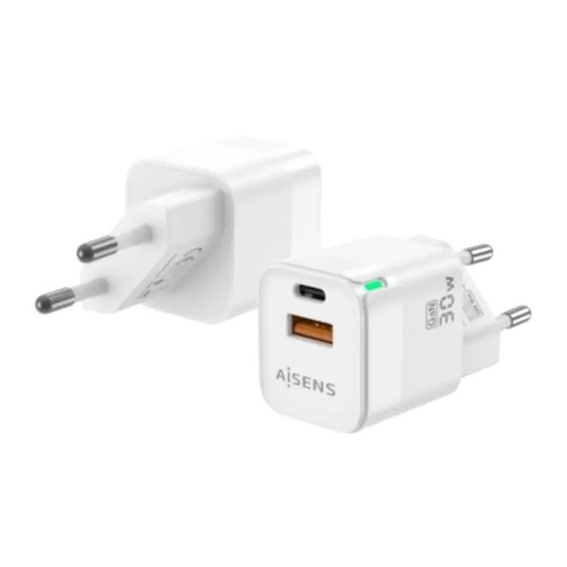 [AATCAT0498] Aisens Cargador GaN 30W USB-C PD3.0 QC4.0 USB-A