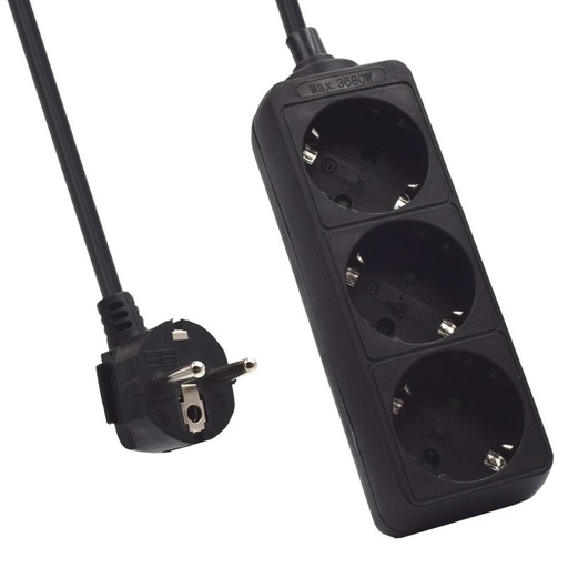 [AELREG0077] Ewent Ew3959 Regleta 3 tomas Negro