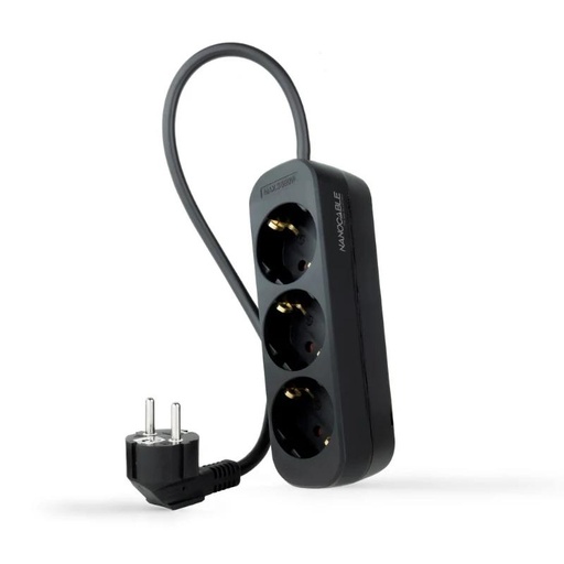 [AELREG0114] Nanocable Regleta de Enchufes 3 Tomas 1.4 m Negro