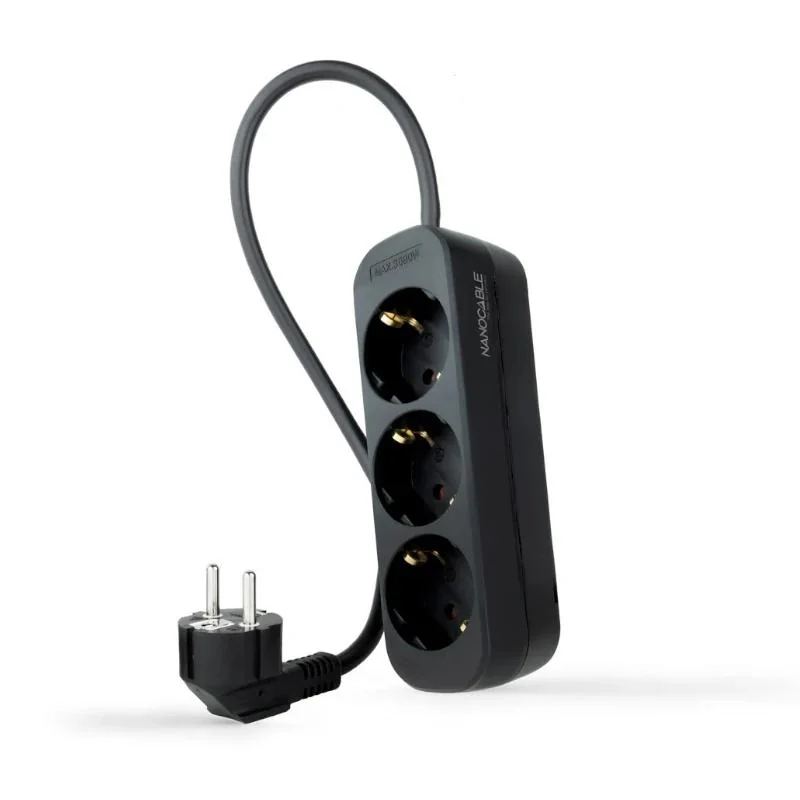 [AELREG0114] Nanocable Regleta de Enchufes 3 Tomas 1.4 m Negro
