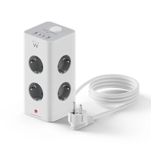 [AELREG0118] Ewent EW3864 Regleta 8 Tomas SHUCKO +2USB-A+2USB-C