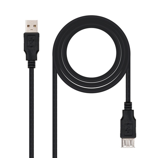 [AIEACI0053] Nanocable Cable USB 2.0 Tipo-A M/H P Negro 1m