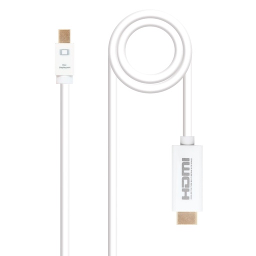 [AISCCI0358] Nanocable Cable Conversor Mini DP/ HDMI 2 M Blanco