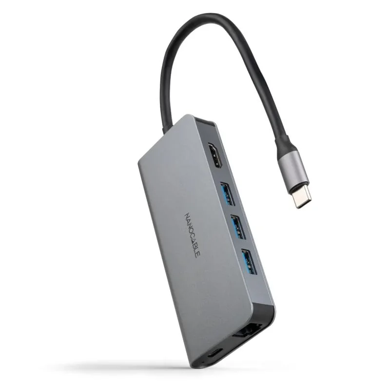 [AISCCI0738] Nanocable Hub 8en1 USB-A+HDMI+USB-C PD+RJ45+TF+SD