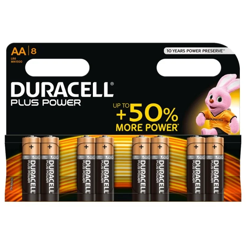 [AISPIL0096] Duracell Plus Power Pila Alcalina AA LR6 Blister*8