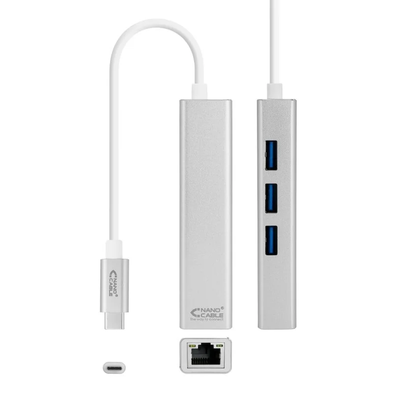 [ANEAHE0705] Nanocable Conversor USB-C Ethernet +3xUSB 3.0