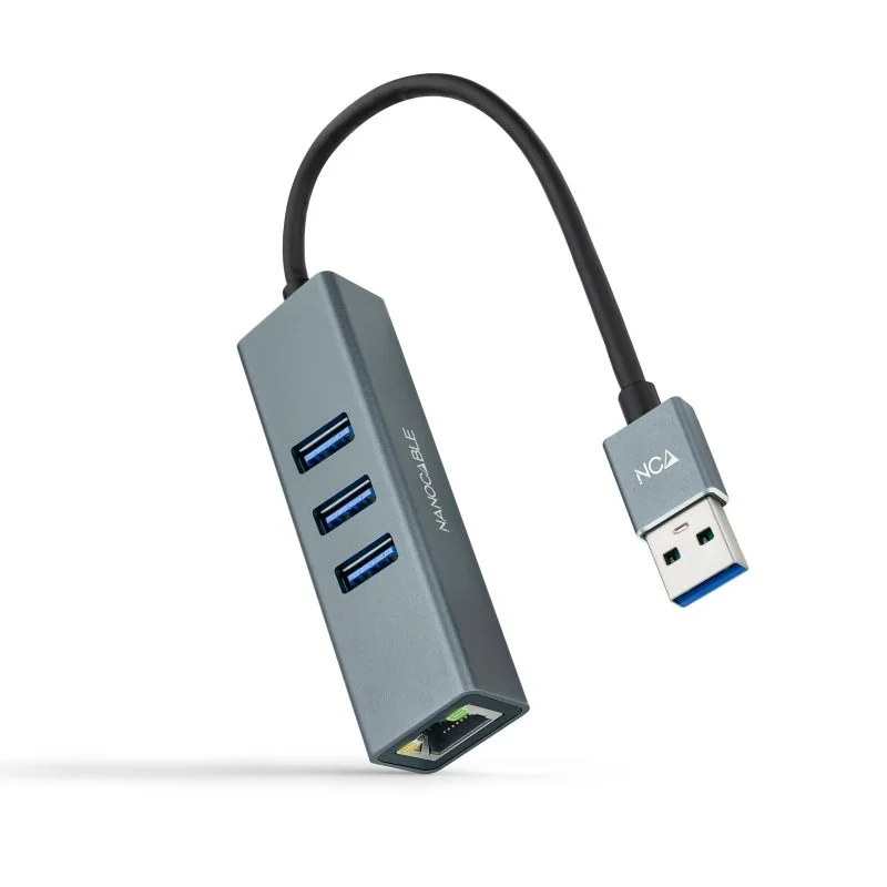 [ANEAHE0818] Nanocable Conversor USB 3.0 Ethernet + 3xUSB 3.0