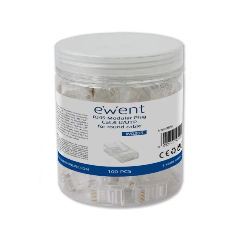 [ANEAHE0845] Ewent Conector Modular CAT 6 U/UTP, 100pcs