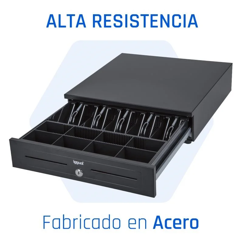 [APTACP0070] iggual Cajón portamonedas IRON-HD 41cm 5+8 negro