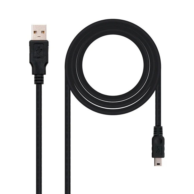 [APTAPC0838] Nanocable Cable USB 2.0, A/M-Mini B/M, negro, 0.5m