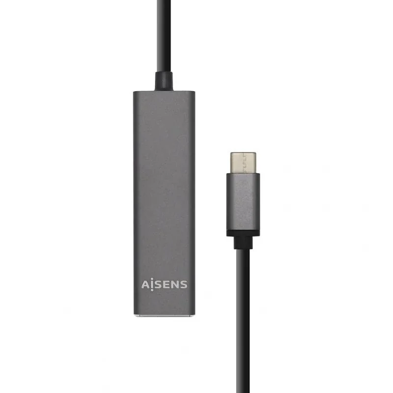 [APTAPC1028] Aisens Hub USB 3.1 USB-C/M-4xTipo A/H gris, 15cm