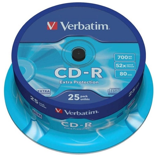 [CCDCDW0016] Verbatim CD-R 700MB 52x Tarrina 25Uds