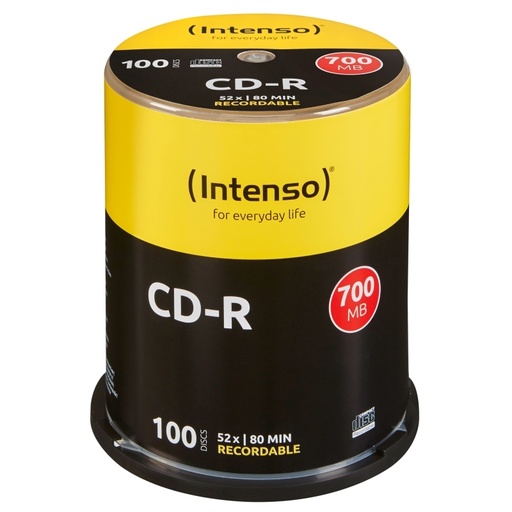 [CCDCDW0036] Intenso CD-R 700MB/80min tubo 100 unidades