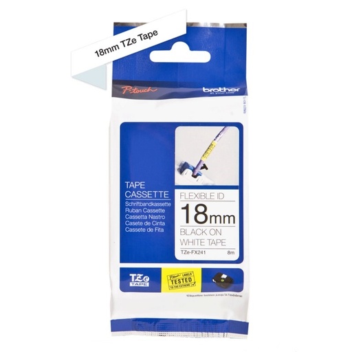 [CCICIS0092] Brother Cinta TzeFX241 Texto Negro/Blanco 18mm
