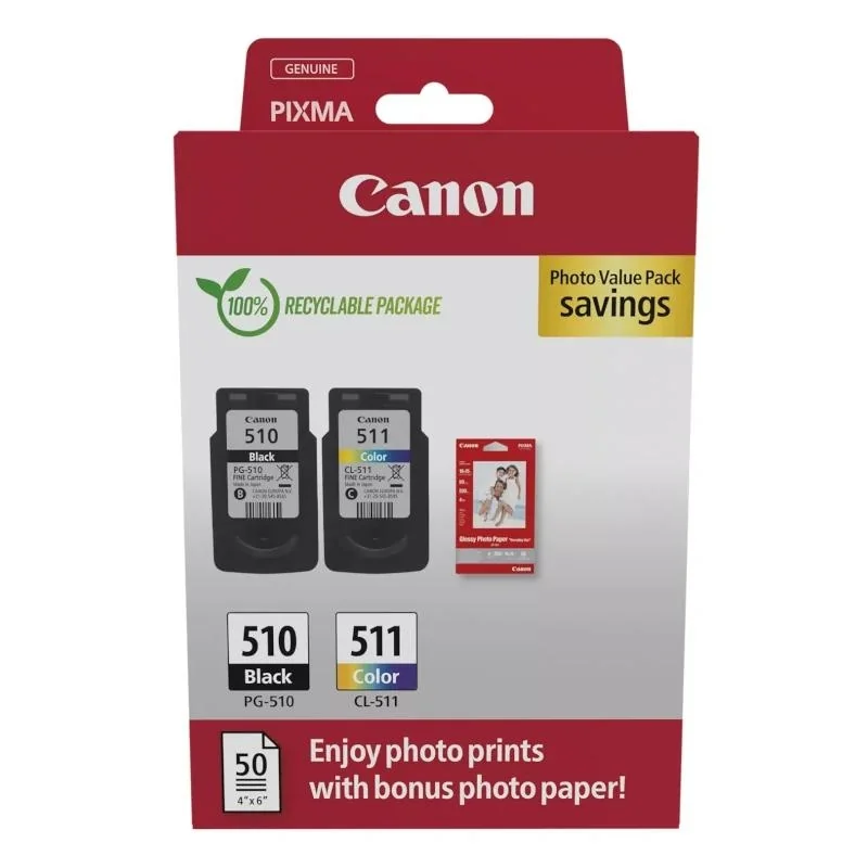 [CCICTO0995] Canon Cartucho MultiPack PG-510/CL511+papel