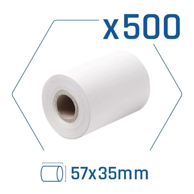 [CCIPAP0145] Pack 500 rollos papel térmico datáfono 57x35 mm