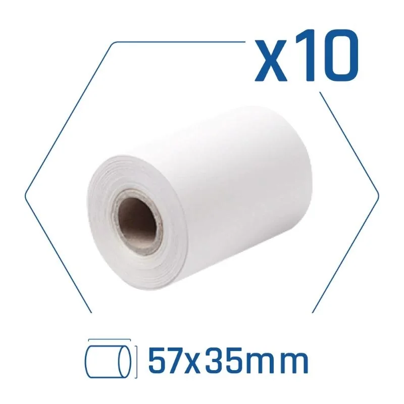 [CCIPAP0147] iggual Pack 10 rollos papel térmico datáfono 57x35