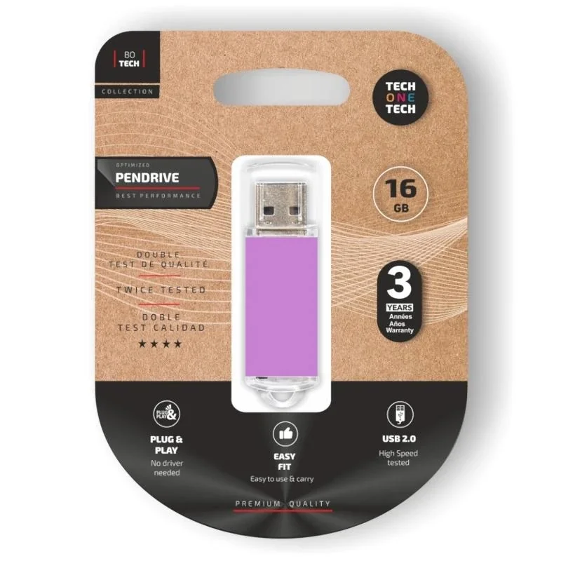 [FAELAP0768] TECH ONE TECH Basic Pendrive 16Gb USB 2.0 Purple