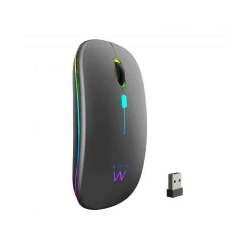 [FTRRIN0536] EWENT Ratón Inalámbrico Recarg. Dual  BT/WIFI, RGB
