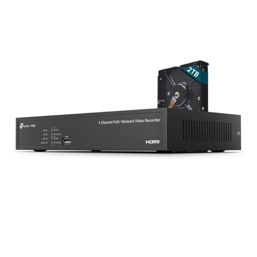 [GVVGVD0099] VIGI Grabador IP NVR1004H-4P-2TB Rack 01 HDD 04 C