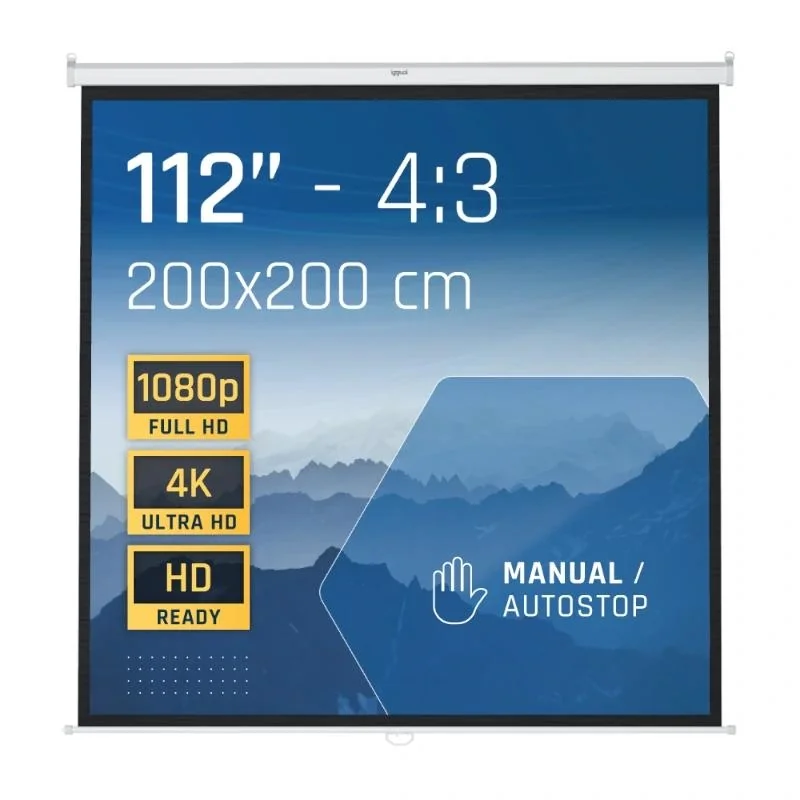[MPRPAY0045] iggual Pantalla manual 4:3 112" 200x200 cm