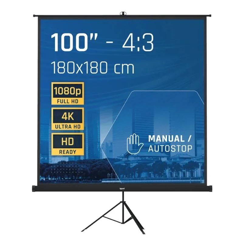 [MPRPAY0046] iggual Pantalla 100" 180x180 cm con trípode+bolsa