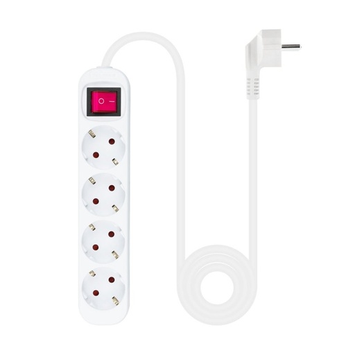 [AELREG0092] Nanocable Regleta 4 tomas con interruptor Blanca