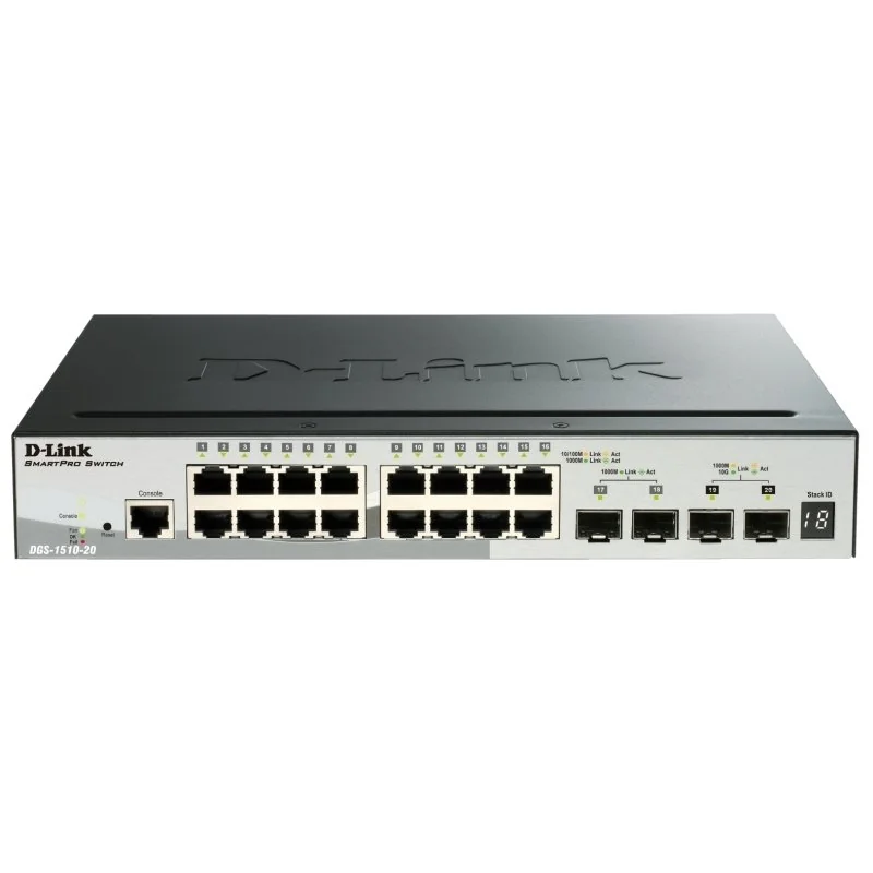 [NSWSAR0324] D-Link DGS-1510-20/E Switch L2 16xGb 2xSFP+ 2x10Gb