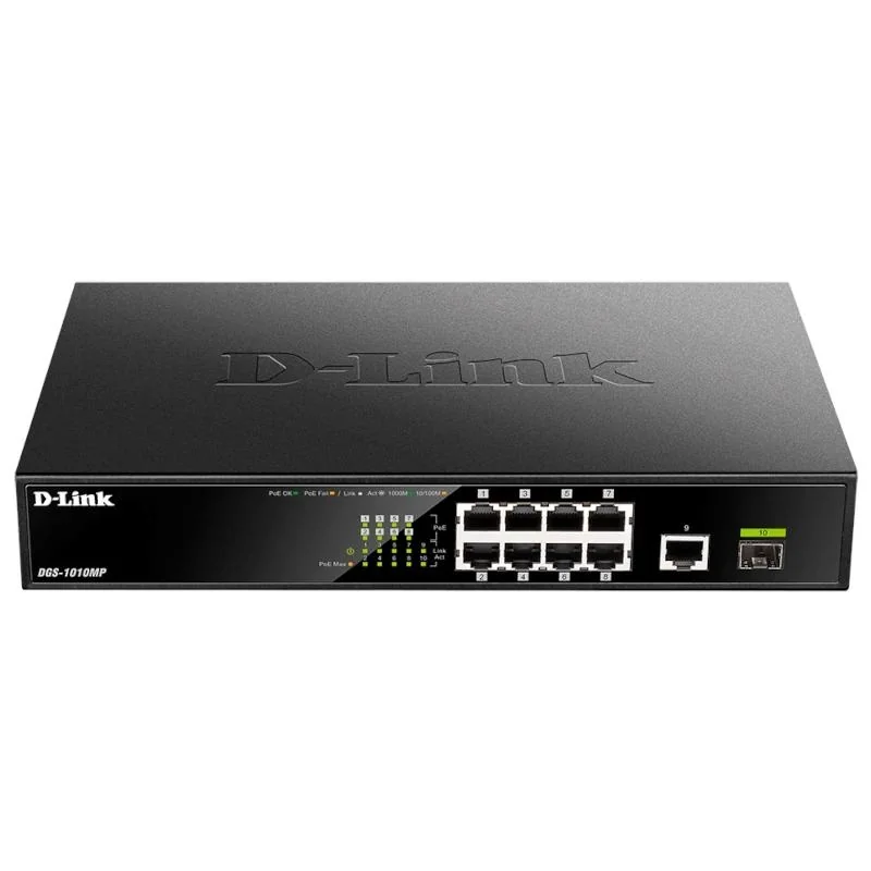 [NSWSAR0442] D-Link DGS-1010MP/E Switch 8xG PoE 1xG Up 1xG SFP